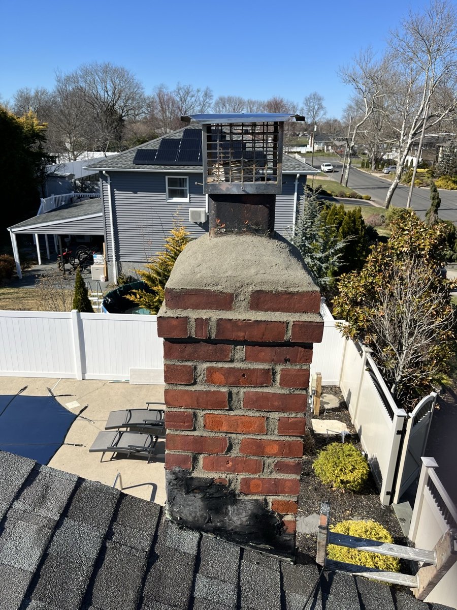 Chimney masonry restoration on Long Island